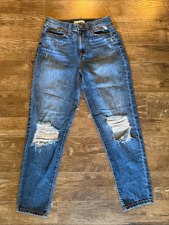 SO Denim - SO Women's Blue Distressed Mom‎ Jeans Size 25